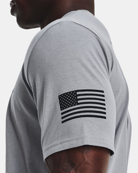 Men's UA Freedom Flag Camo T-Shirt, Gray, pdpMainDesktop image number 3